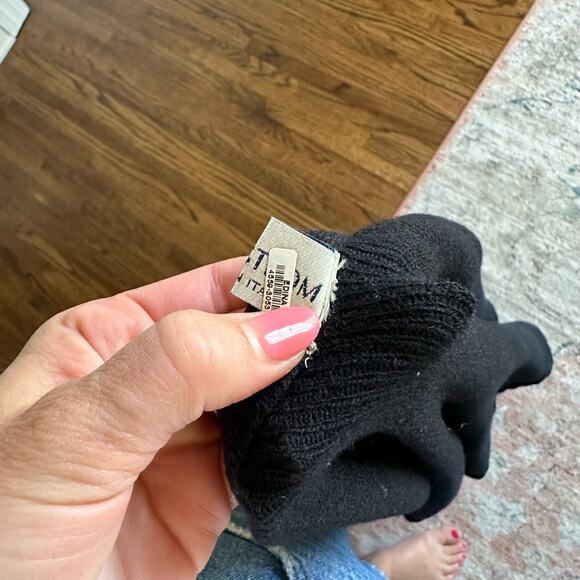 Nordstrom Italian Wool Oversized Open Front Knit Sweater Wrap Black OS - Picture 7 of 7